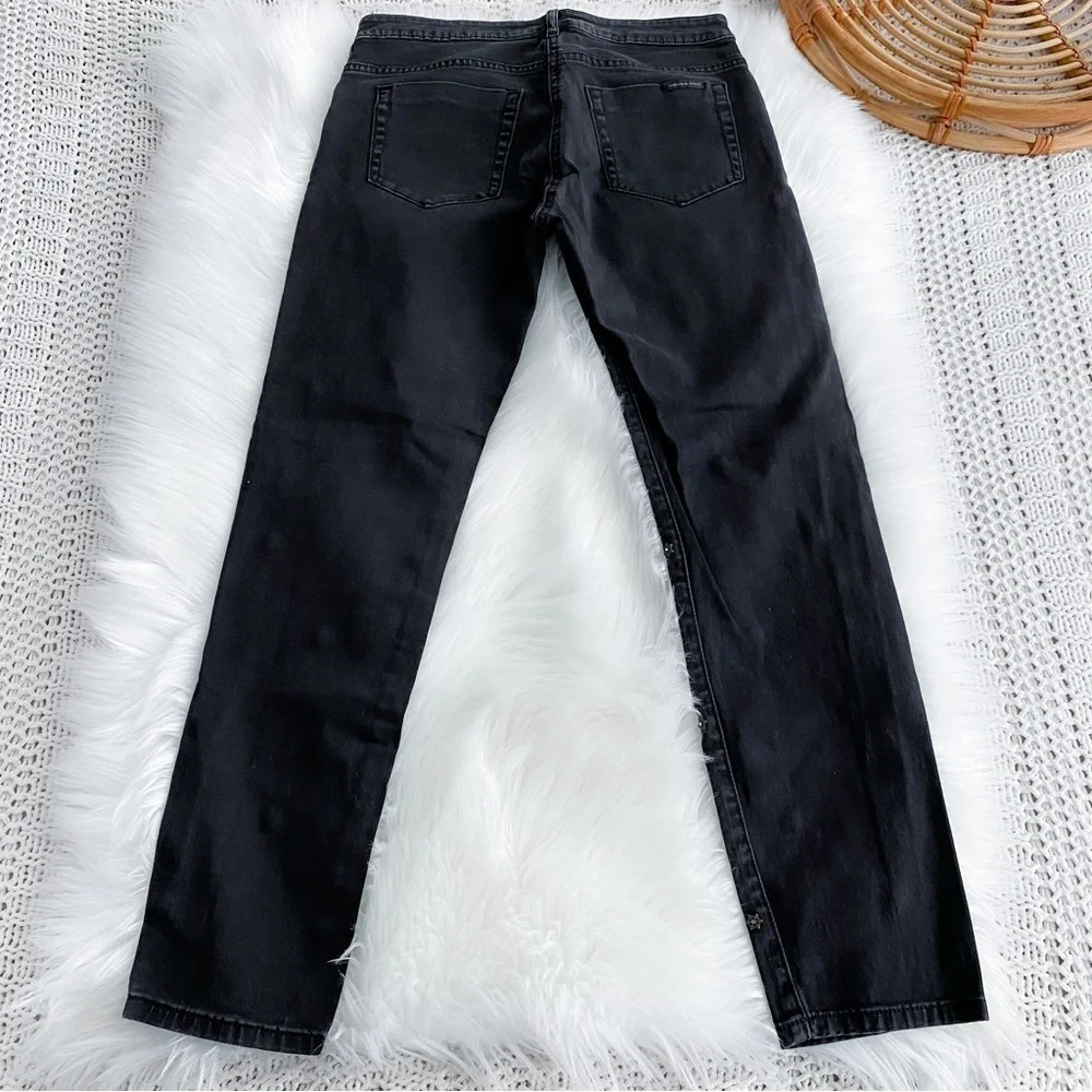Scotch and Soda Petit Ami Slim Boyfriend Jeans Star Jewel Bling Gray Black 25 - Picture 5 of 14